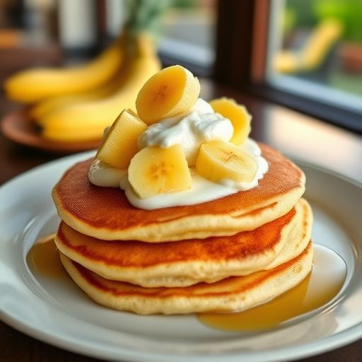 Hawaiian Banana Pancakes with Coconut Cream