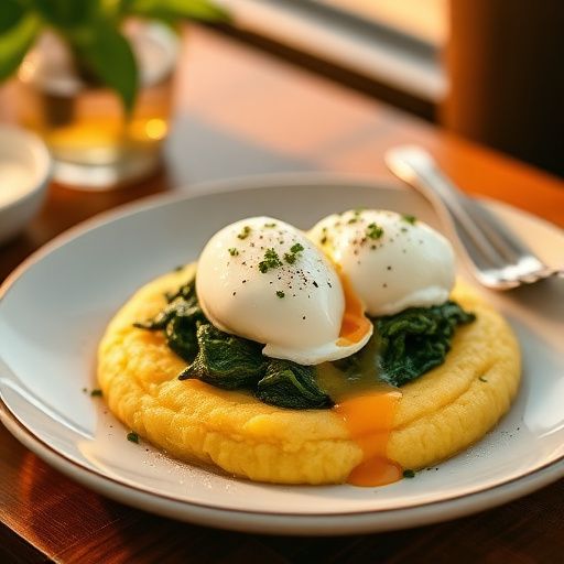 Italian Breakfast Polenta with Poached Eggs