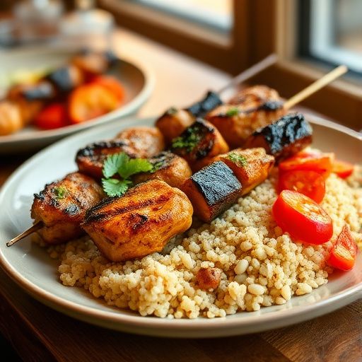Harissa Chicken Kebabs with Couscous