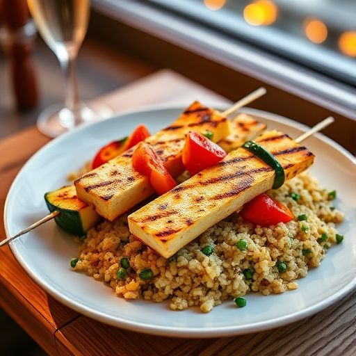 Grilled Halloumi & Vegetable Skewers